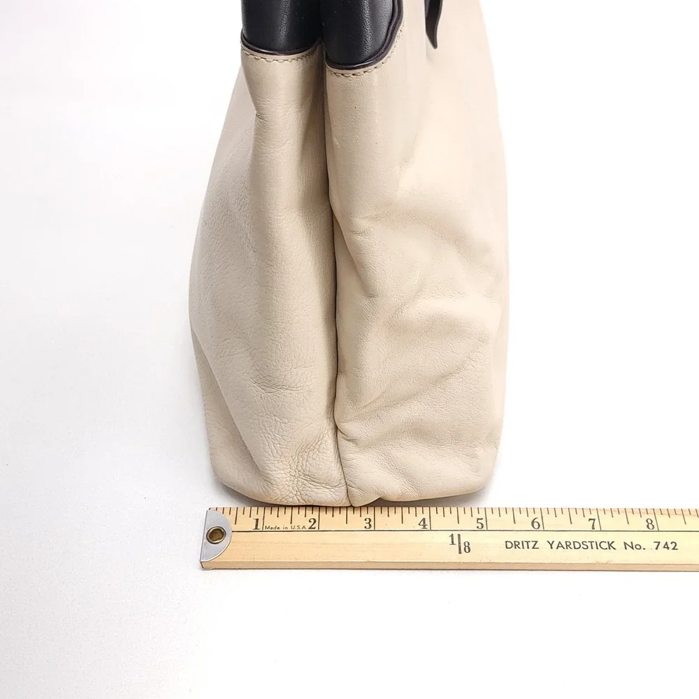 Kate Spade New York‎ Hancock Park Cream Black Leather Bow Tote Shoulder Bag